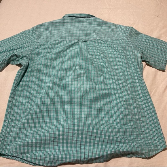 Chaps by Ralph Lauren Stretch Easy Care Plaid Button Up Shirt | Navy Blue Check - Picture 5 of 15